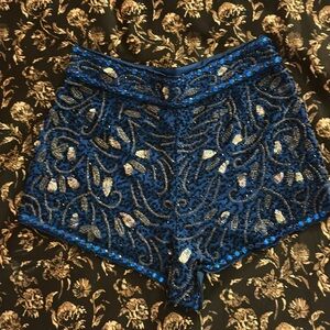 Topshop Embellished Cobalt Shorts